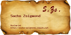 Sachs Zsigmond névjegykártya