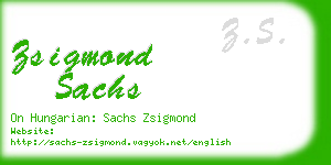 zsigmond sachs business card